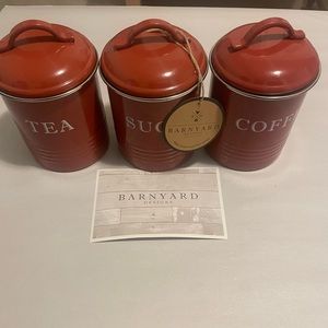 Barnyard designs canister set in red